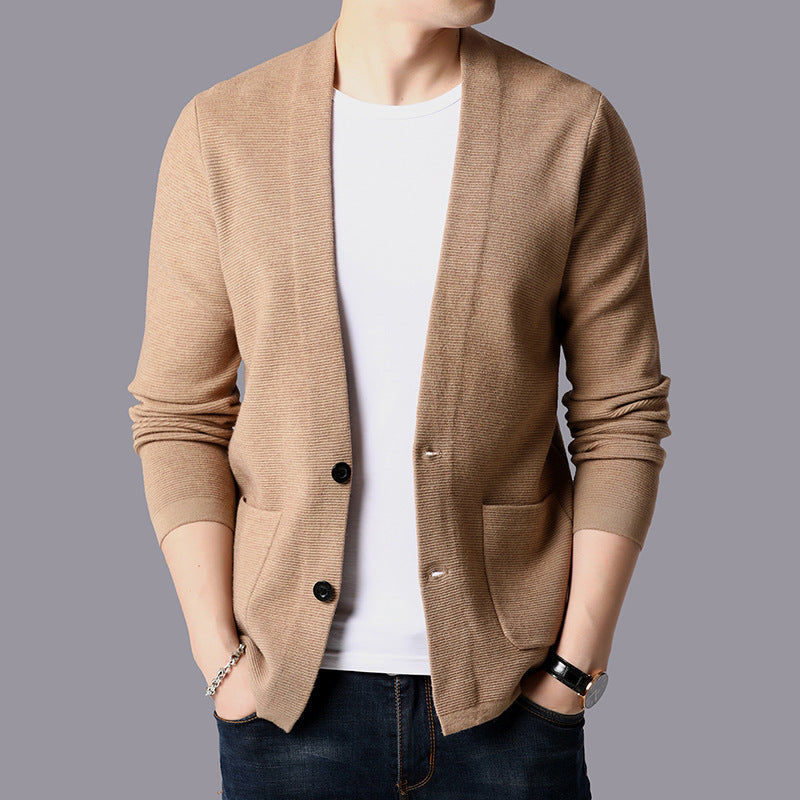Outwear Sweater Youth Simplicity Casual Men's Knitwear Coat