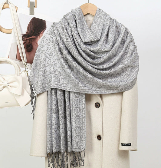 Winter Ethnic Style Warm Tassel Scarf Shawl