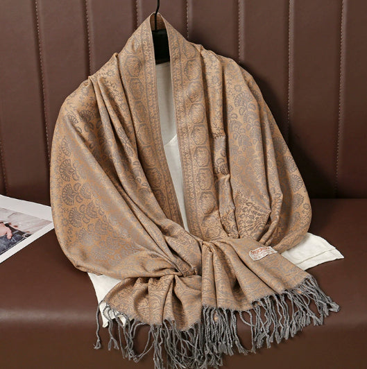 Winter Ethnic Style Warm Tassel Scarf Shawl