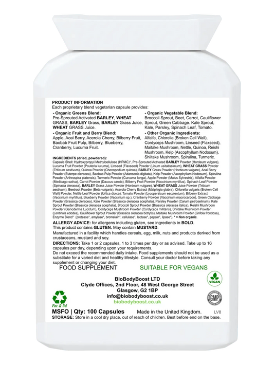 BioBodyBoost Organic Food Form Greens Supplements-1